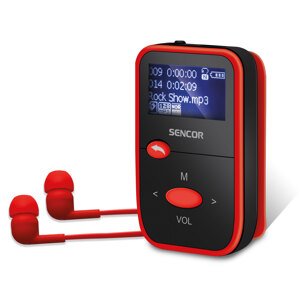 Sencor SFP 4408 RD MP3 přehrávač 8 GB se slotem pro Micro SD