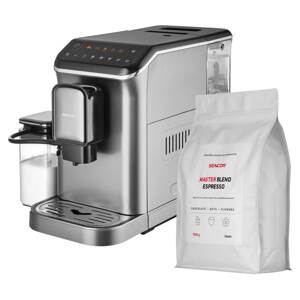 Sencor SES 8000BK + 1 kg kávy Master Blend Automatické Espresso + Káva ZDARMA