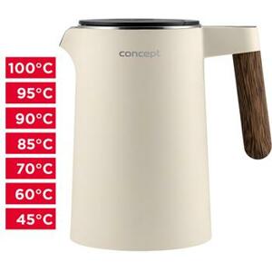 Concept Rychlovarná konvice s regulací teploty 1,5 l NORWOOD, vanilková RK3304