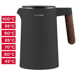Concept Rychlovarná konvice s regulací teploty 1,5 l NORWOOD, tmavě šedá RK3305