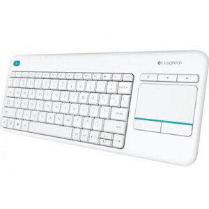 Logitech K400 Plus - bílá - Bezdrátová klávesnice s touchpadem